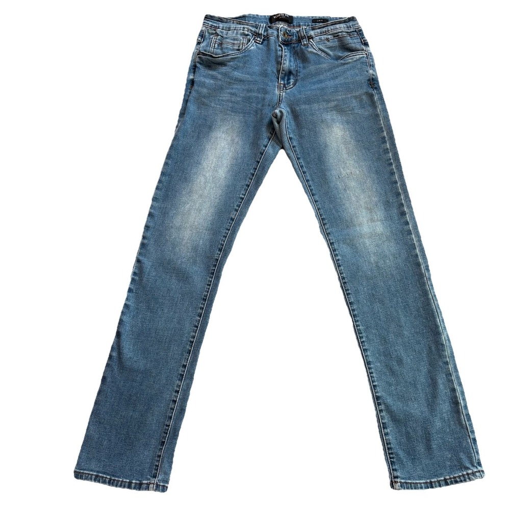Kenneth Cole‎ NY Slim Fit Jeans Mens Tag 30x32 Light Wash Blue Denim